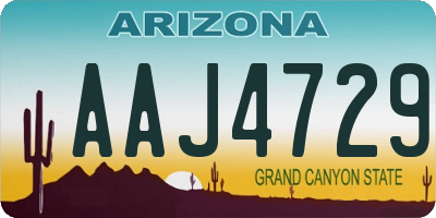 AZ license plate AAJ4729