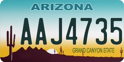 AZ license plate AAJ4735