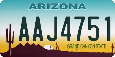 AZ license plate AAJ4751