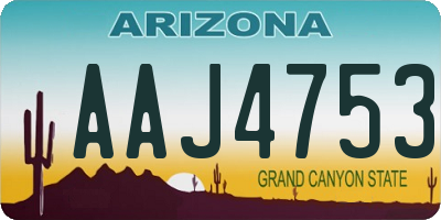 AZ license plate AAJ4753