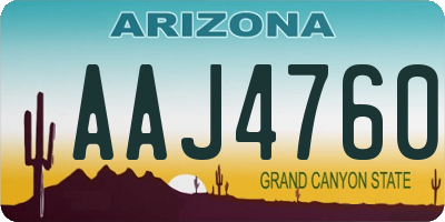 AZ license plate AAJ4760