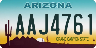 AZ license plate AAJ4761