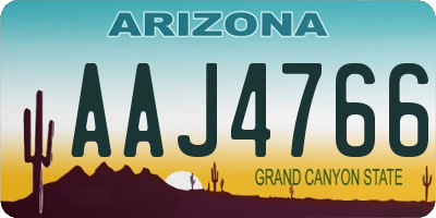 AZ license plate AAJ4766
