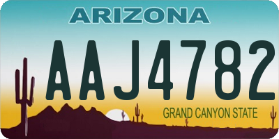 AZ license plate AAJ4782