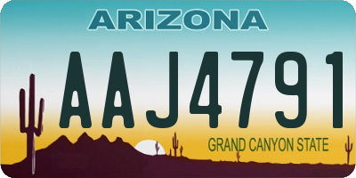 AZ license plate AAJ4791