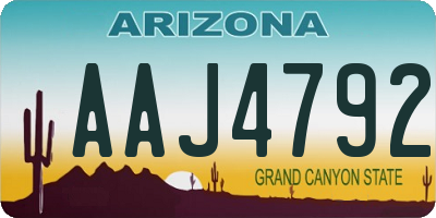 AZ license plate AAJ4792