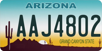AZ license plate AAJ4802