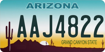 AZ license plate AAJ4822