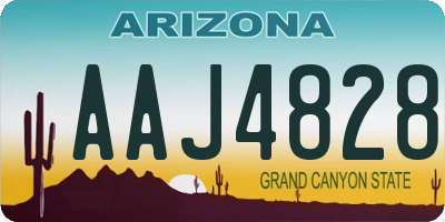 AZ license plate AAJ4828