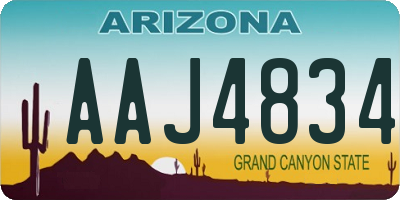 AZ license plate AAJ4834