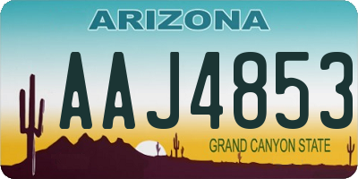 AZ license plate AAJ4853