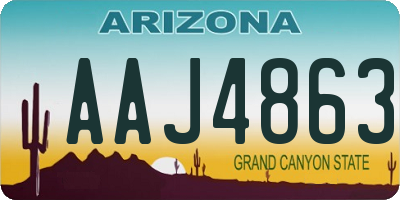 AZ license plate AAJ4863