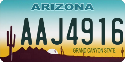 AZ license plate AAJ4916