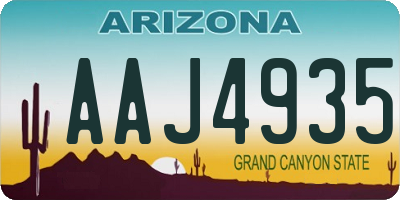AZ license plate AAJ4935