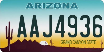 AZ license plate AAJ4936