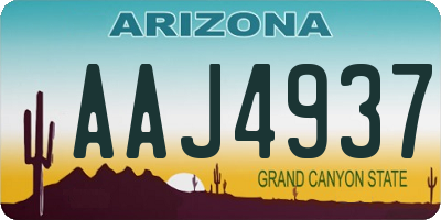 AZ license plate AAJ4937