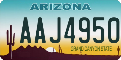 AZ license plate AAJ4950
