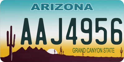 AZ license plate AAJ4956
