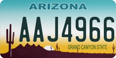 AZ license plate AAJ4966