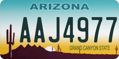 AZ license plate AAJ4977