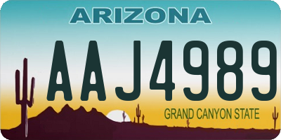 AZ license plate AAJ4989