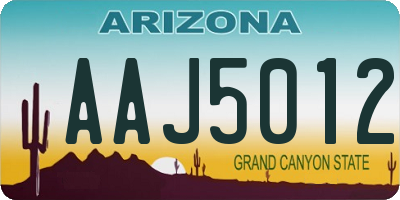 AZ license plate AAJ5012