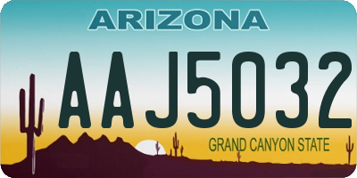 AZ license plate AAJ5032
