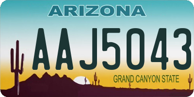 AZ license plate AAJ5043