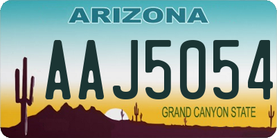 AZ license plate AAJ5054