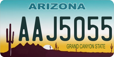 AZ license plate AAJ5055