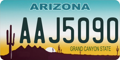 AZ license plate AAJ5090