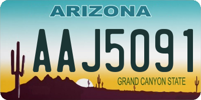 AZ license plate AAJ5091