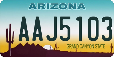 AZ license plate AAJ5103