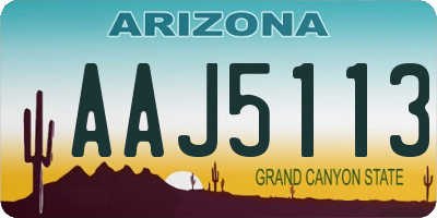 AZ license plate AAJ5113