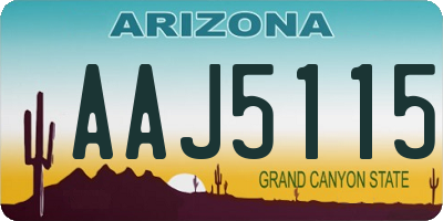 AZ license plate AAJ5115