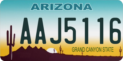 AZ license plate AAJ5116