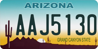 AZ license plate AAJ5130