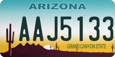 AZ license plate AAJ5133