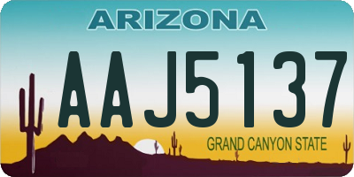 AZ license plate AAJ5137