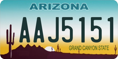 AZ license plate AAJ5151