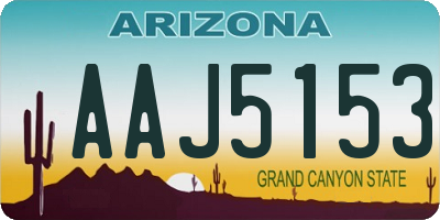 AZ license plate AAJ5153