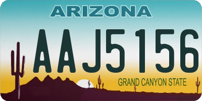 AZ license plate AAJ5156