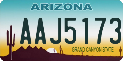 AZ license plate AAJ5173