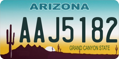 AZ license plate AAJ5182