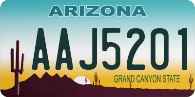AZ license plate AAJ5201