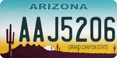 AZ license plate AAJ5206