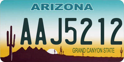 AZ license plate AAJ5212