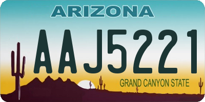 AZ license plate AAJ5221