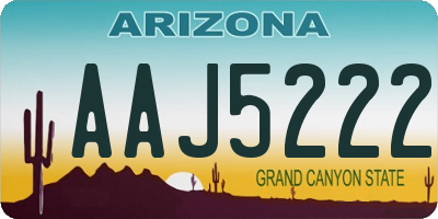AZ license plate AAJ5222