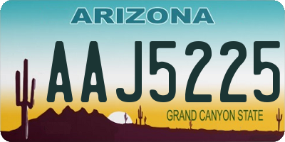 AZ license plate AAJ5225